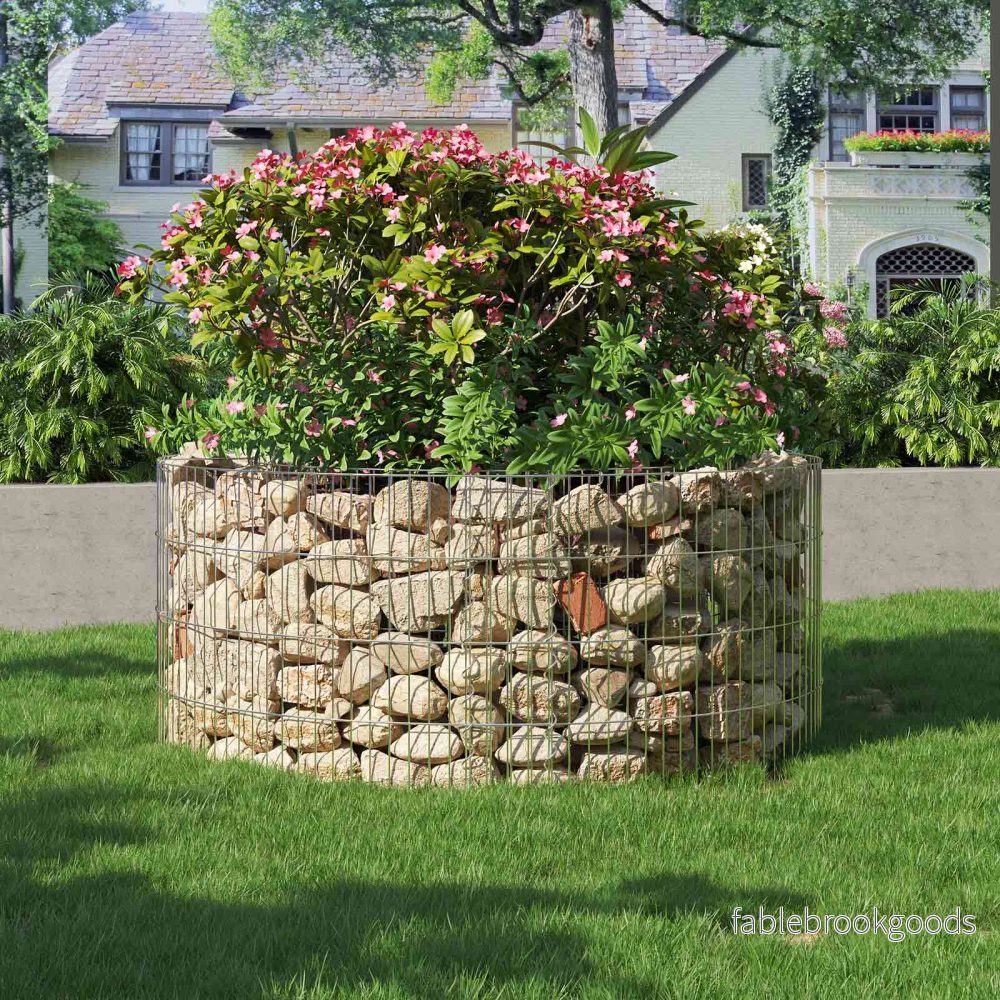 Rund dekorativ gabion – Kreativ trädgårdslösning – Silver - Bild 3