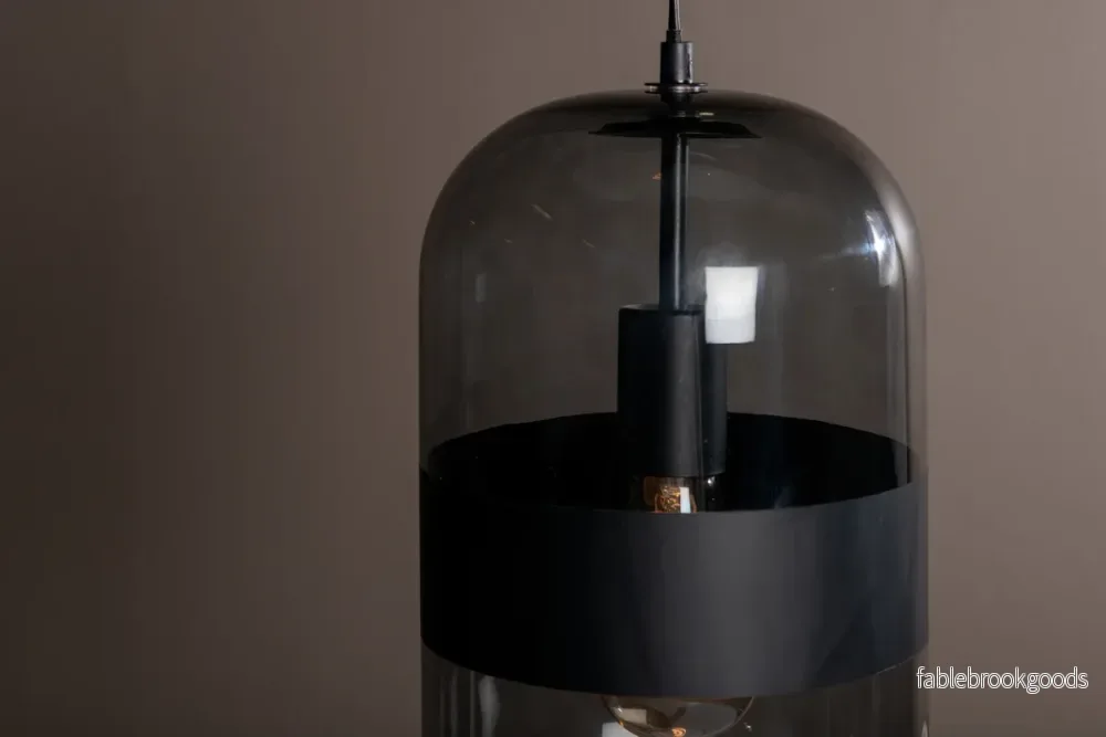 Dropp Taklampa Svart Ø20 cm – Rökfärgat Glas E27 | Venture Home - Bild 3