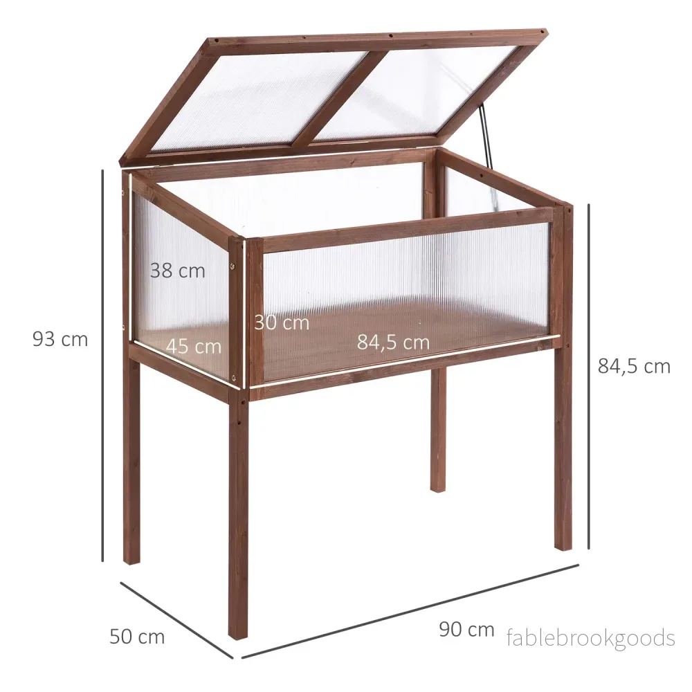 Trädgårdsupphöjd säng med kall ram, 90x50x93 cm - Bild 3