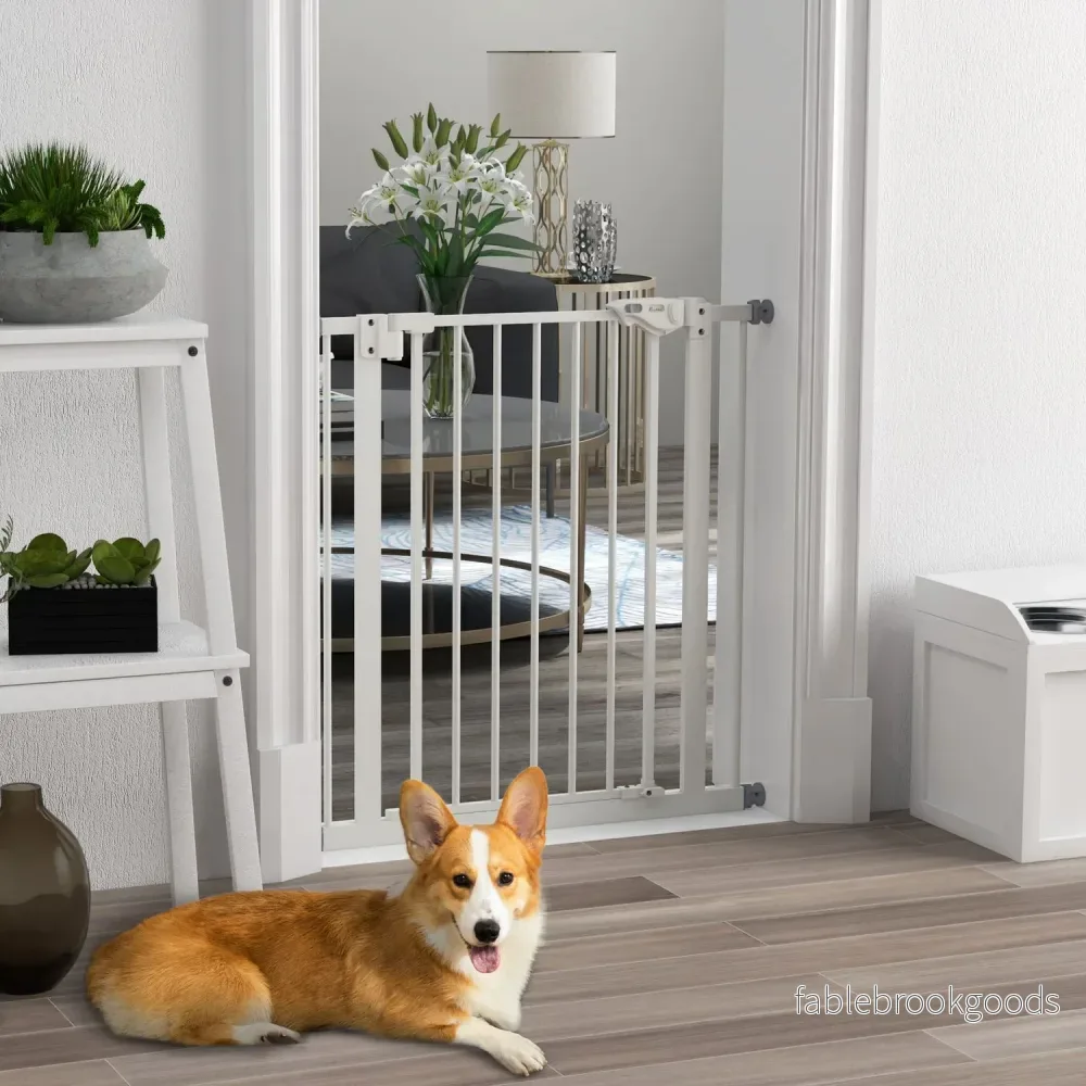 Dog Safety Gate, 74-80 cm, No-Drill, Metall & Plast - Bild 2