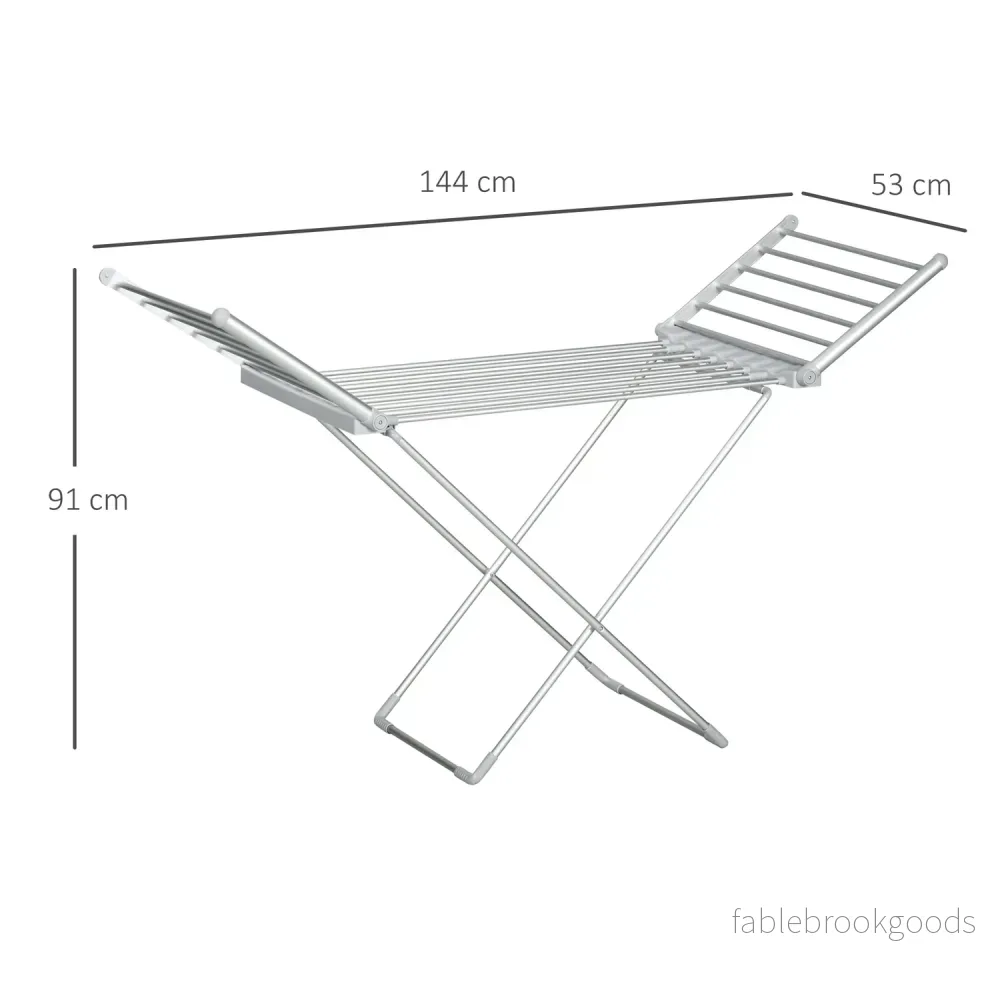 Uppvärmd hopfällbar klädluftare – justerbar temperatur, aluminium - Bild 3