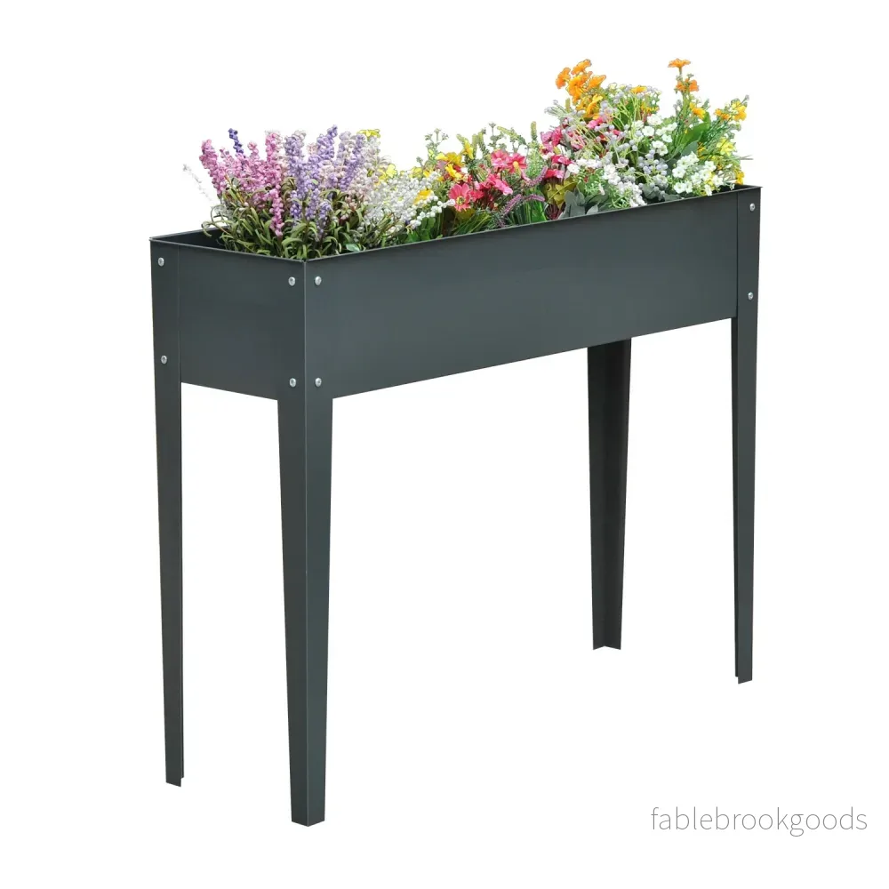 Trädgårdssäng i metall – 100x30x80 cm, med dränering