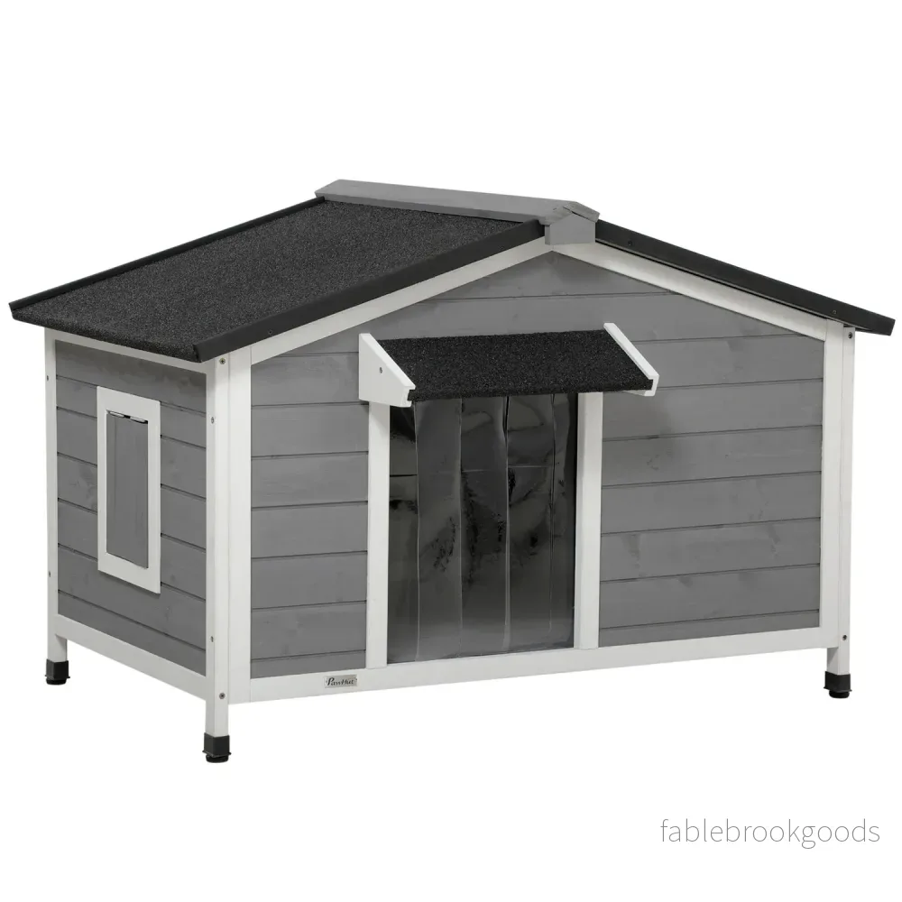 Fir Wood Dog House, väderbeständig med avtagbart golv