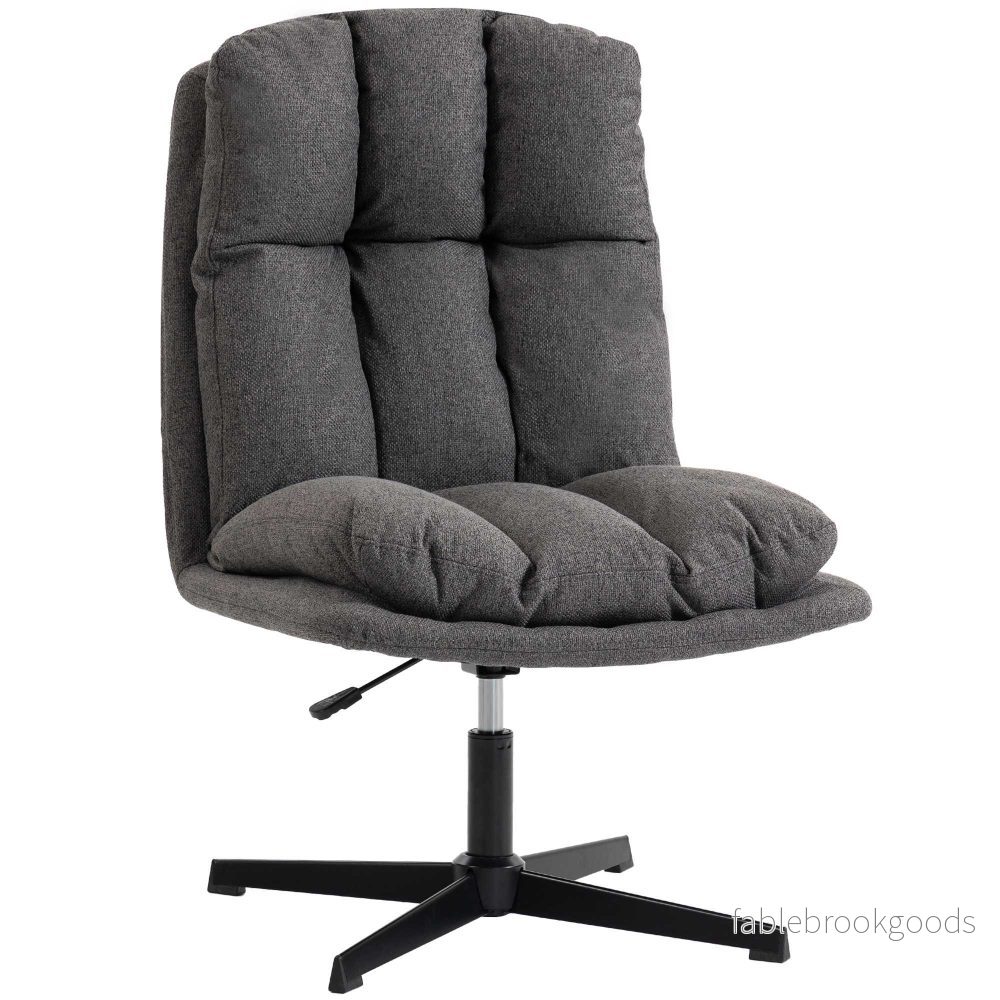 Justerbar snurrfåtölj, 62 cm sits, mörkgrå
