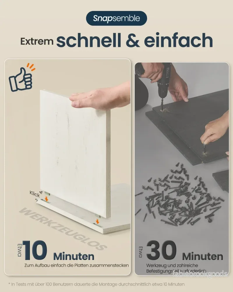 Kattenbakmeubel - 55 x 50 x 50 cm - spaanplaat en MDF - vintage wit-honingbruin - maximaal 50 kg - Bild 3