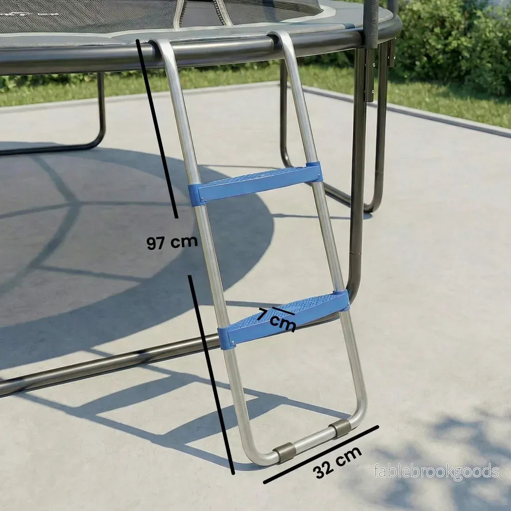 Trampolinstege 2 steg, 150 kg kapacitet, blå - Bild 3