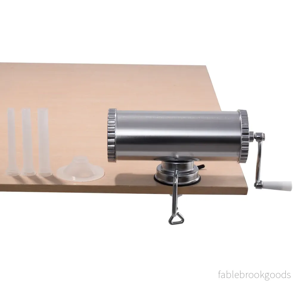 Korvfyllare – korvmaskin korvpåfyllningsmaskin korvspruta korvpress – 2,5 kg – Silver - Bild 2