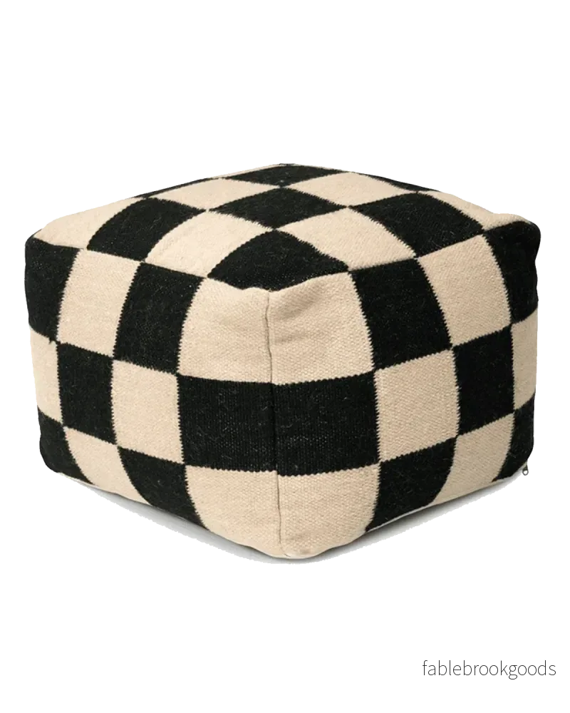 Puff Square Svart/Natur