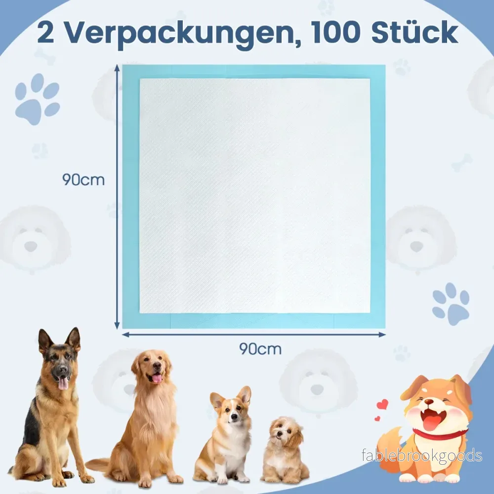 Träningsmaterial – Hunden Ute säker lagers design Valpunderlag Puppy Pads stycken – 6 90 x 90 cm 100 – Blå - Bild 2