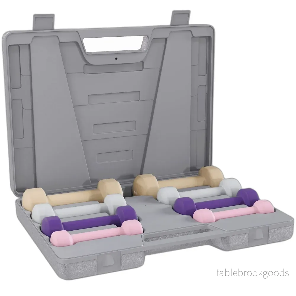 Hantelset med fodral – 4 par: 0,5 kg till 2 kg
