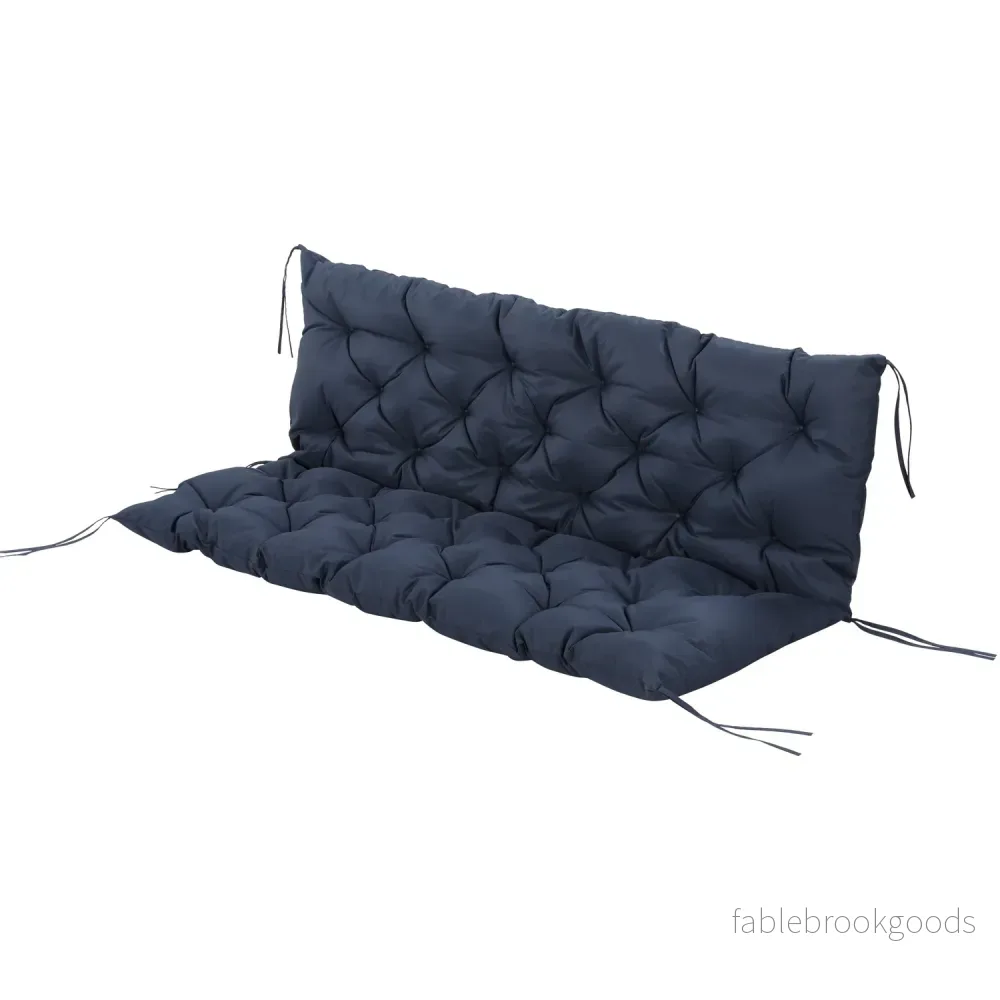 Mörkblå 3-sits bänkdyna, 150x98x8 cm, inomhus/utomhus