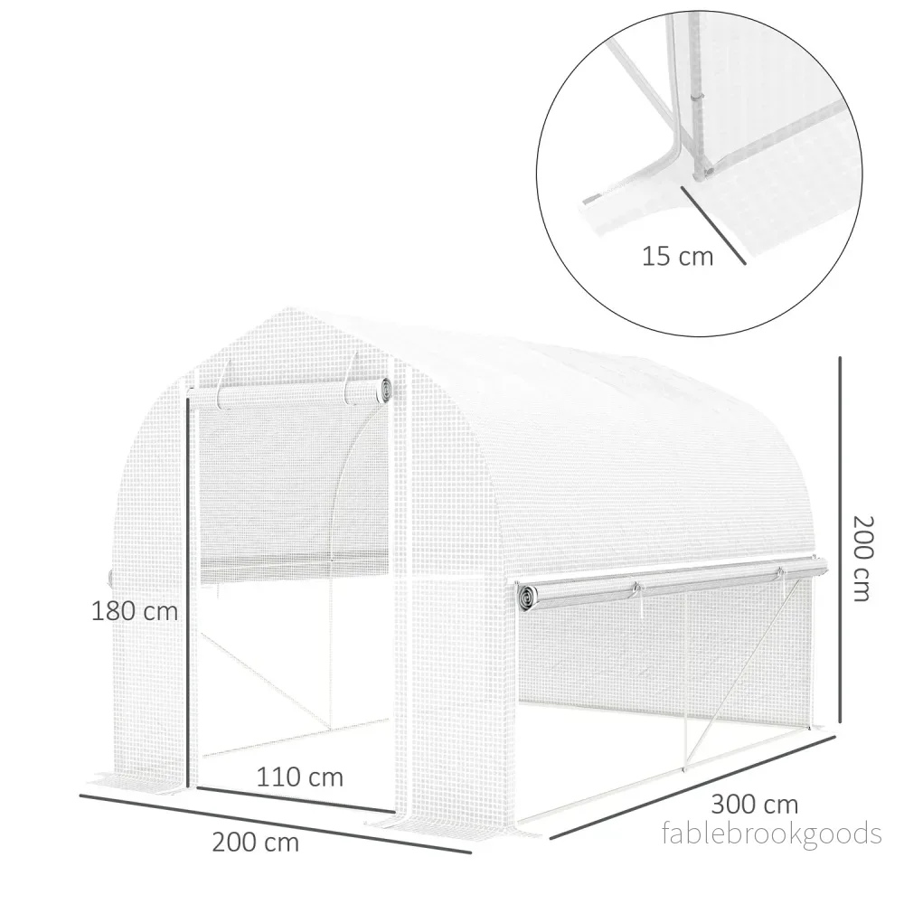 Stort filmväxthus, 3x2x2m, UV-beständigt, upprullbara sidor - Bild 3