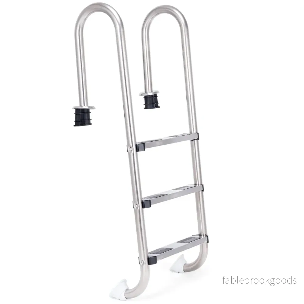 Poolstege – stegs säkerhetsstege rostfritt stål – 3 132 x 50 x 26 cm – Silver - Bild 2