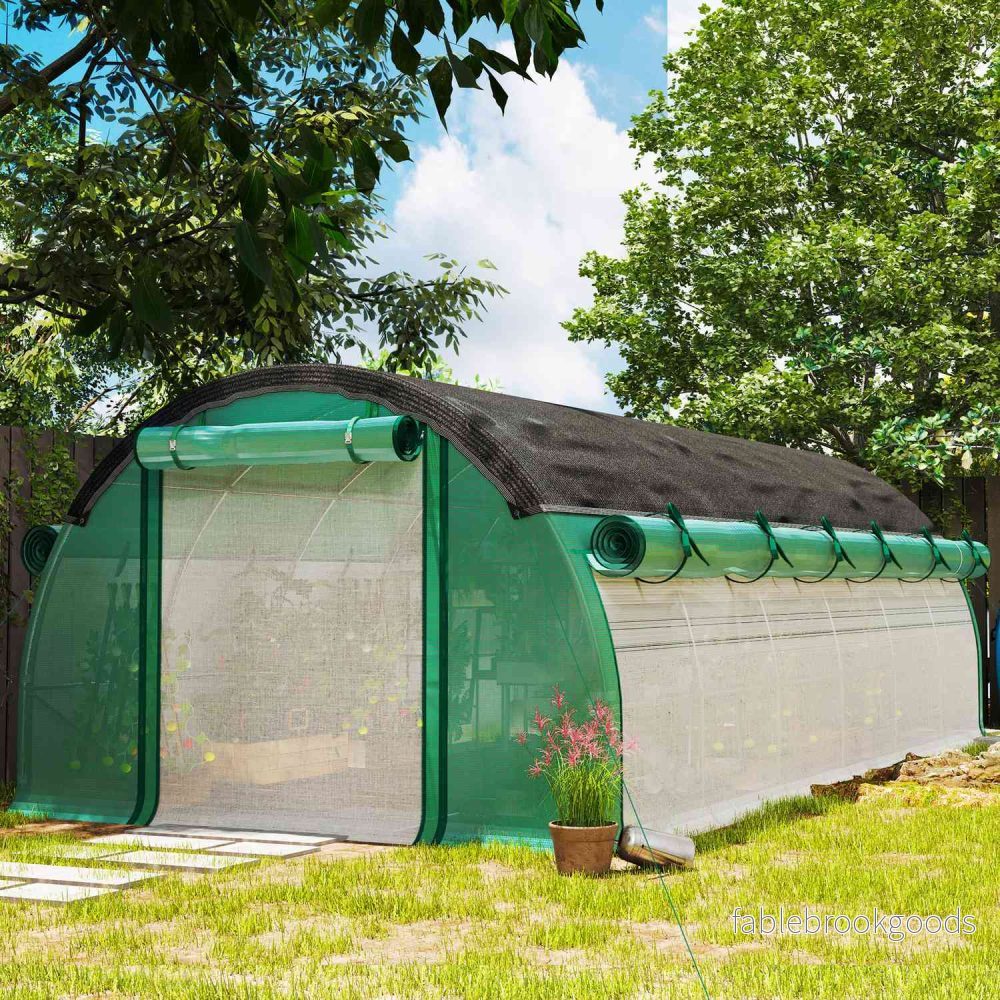 Växthus 6x3x2m med UV-beständig film, 12 fönster - Bild 2