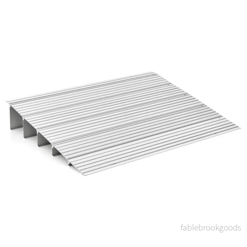 Dörrtröskelramp – hög infartsramp med justerbar aluminiumram halkfri påfartsramp – 13 cm – Silver - Bild 2
