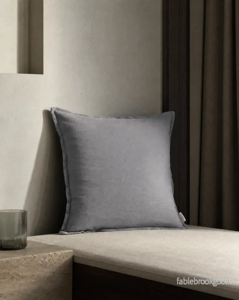 Kuddfodral Classic Linen Duvblå - Bild 2