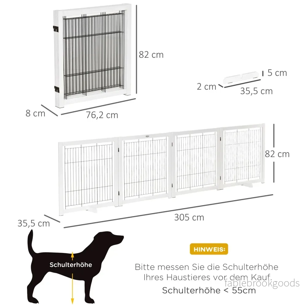 Hundport – Trä, hopfällbar, dubbelriktad, 305 x 35,5 x 82 cm - Bild 3