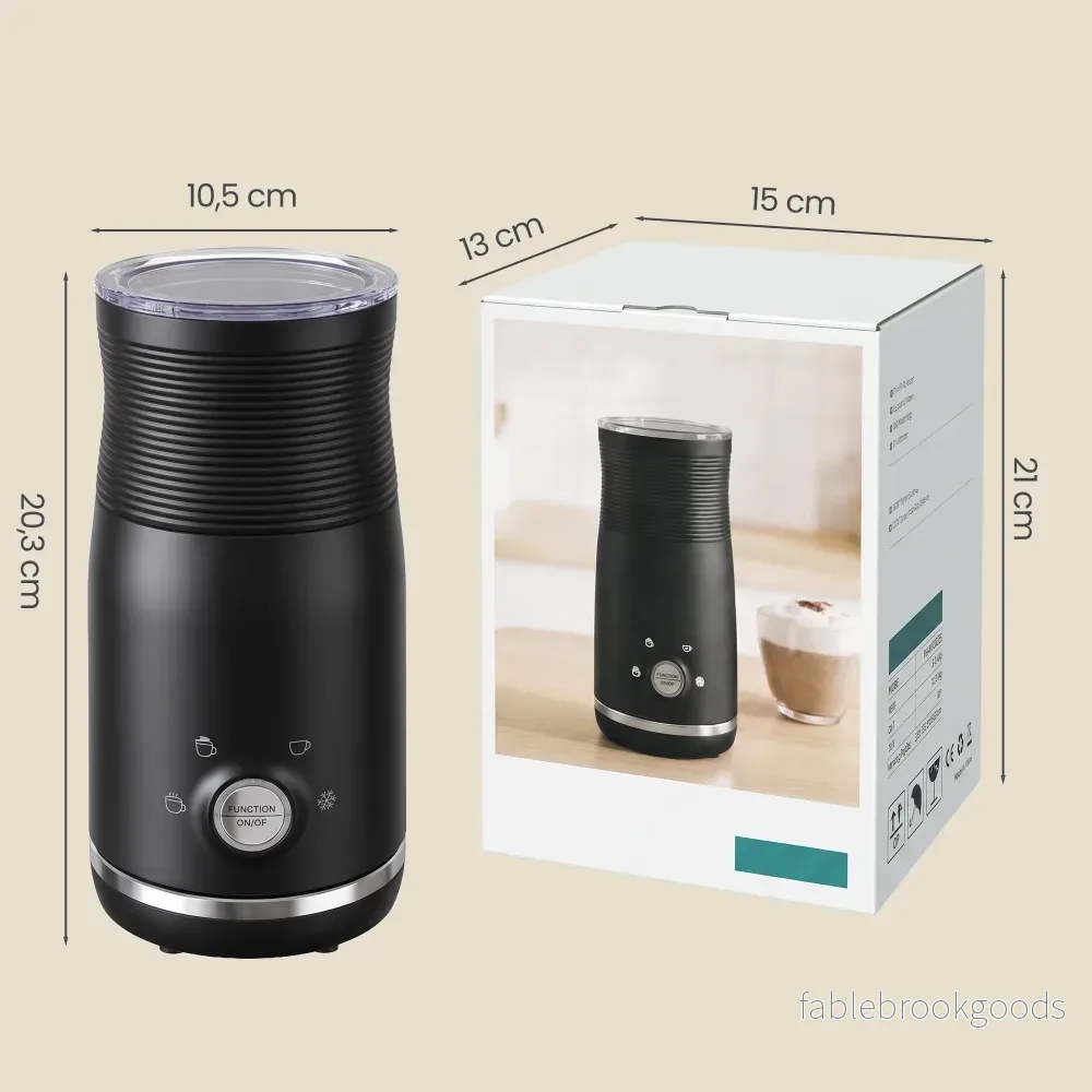 Melkopschuimer - Elektrisch met 4 Functies - 300 ml - Zwart - 10,5 x 10,5 x 20,3 cm - Bild 3