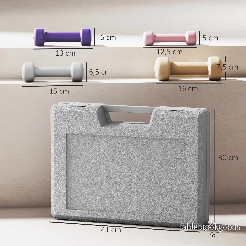 Hantelset med fodral – 4 par: 0,5 kg till 2 kg - Bild 3