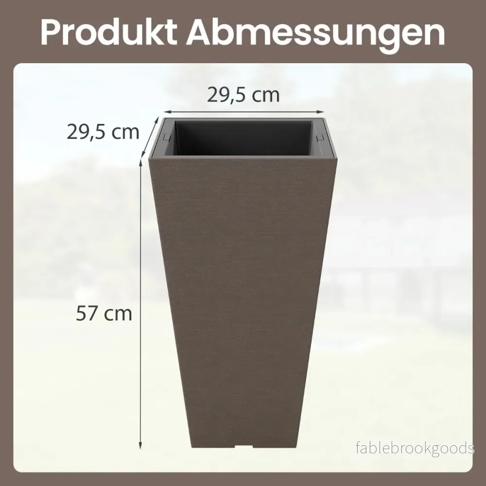 stycken – planteringskärl med innerkruka Väderbeständiga blomkrukor dräneringshål – 2 – Brun - Bild 2