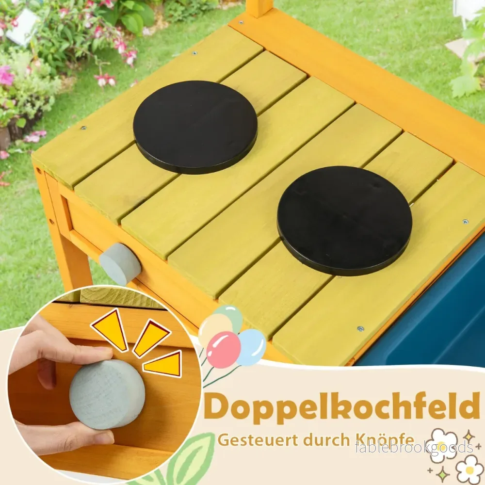Mud – Kitchen Lekkök av gran med spisknoppar och diskbänk – Gul - Bild 3