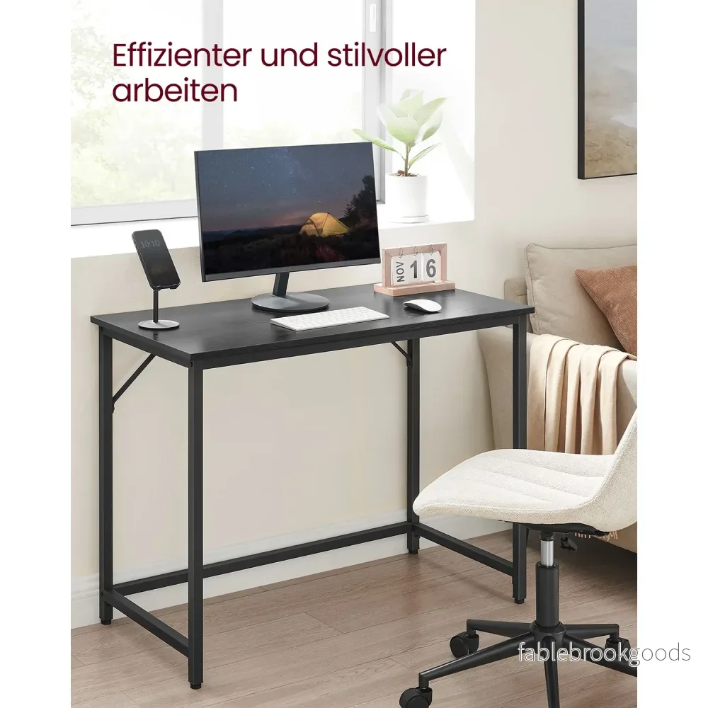Bureau - 100 x 50 cm - Staal - Industrieel Design - Zwart - Bild 3