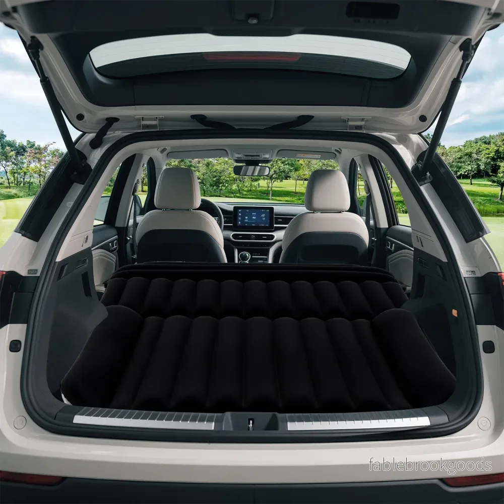 Bilmadrass – SUV luftmadrass dubbelsidig uppblåsbar luftbed med luftpump och bärväska – 190 x 130 cm – Svart - Bild 3