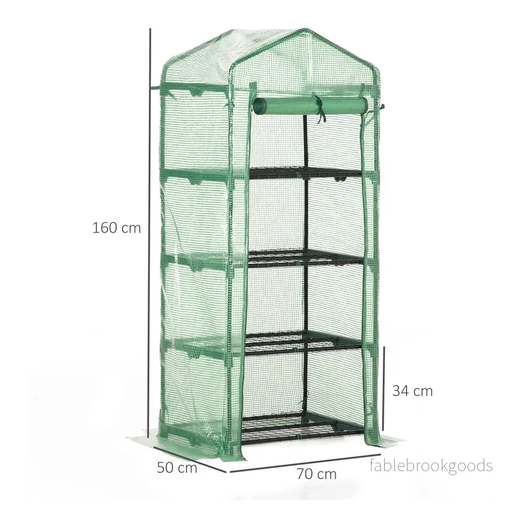 Greenhouse Cold Ram – 4 hyllor, 70x50x160cm, grön - Bild 3