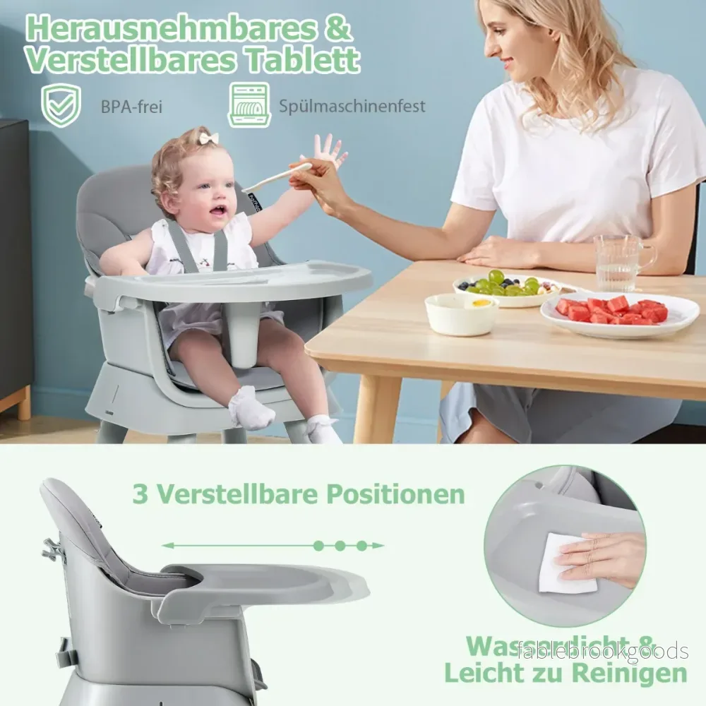 i – barnstol och matstol inlärningsbord byggstensbord barnsittgrupp – 6 1 – Grå - Bild 2