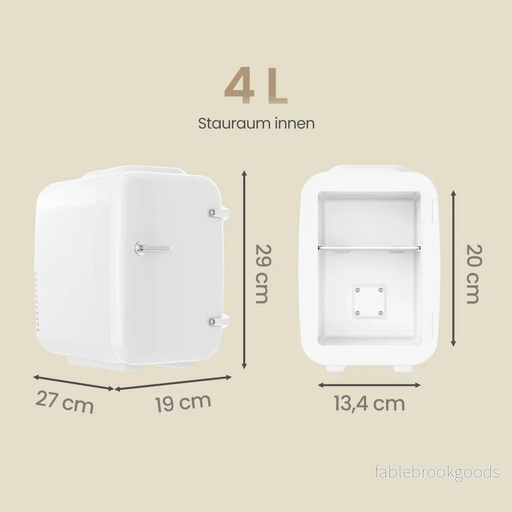 Mini-koelkast - Draagbaar met Koel- en Verwarmfunctie - 12V/230V - 4 L - Wit - 28 x 20,5 x 29,5 cm - Bild 3