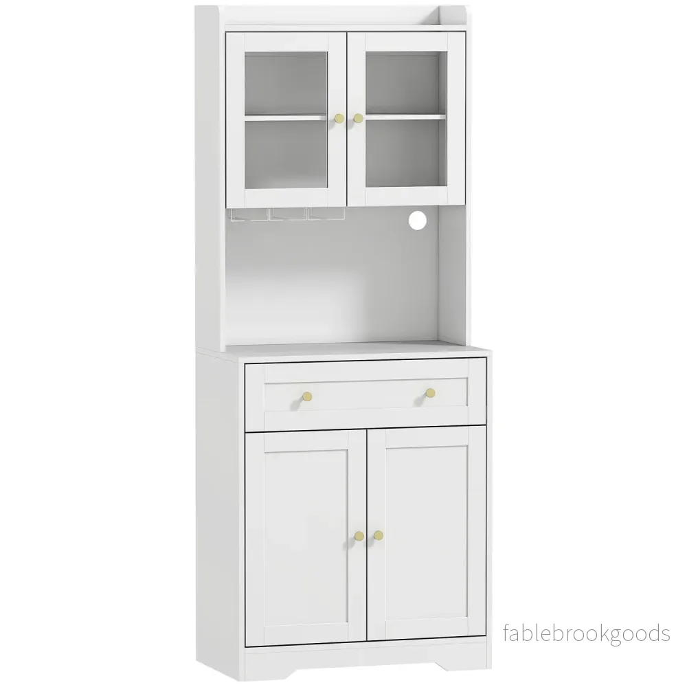 Köksskåp med bänkskiva, vinglashållare, 170 cm, MDF, vit