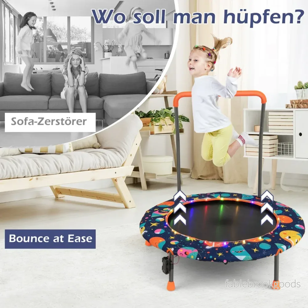 Barnstudsmatta – Ministudsmatta för med LED belysning Flerfärgad – Ø 92 cm – Färgglad - Bild 2