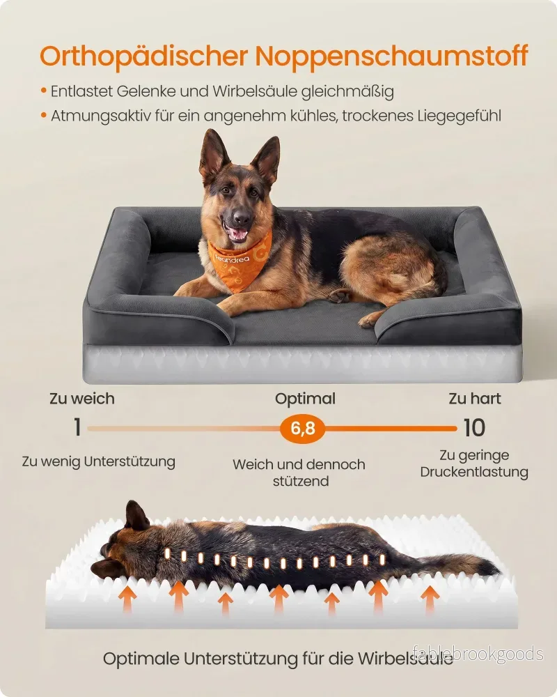 Hondenmand - Orthopedisch en Wasbaar - Met Verhoogde Randen - Donkergrijs - 122 x 85 x 17 cm - Bild 3