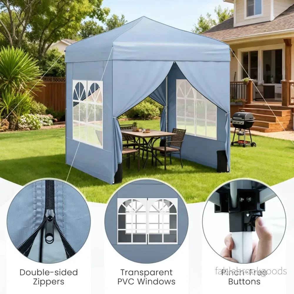 Pop – up paviljong m, vikbar med avtagbara sidoväggar – 2 x 2 – Grå - Bild 3