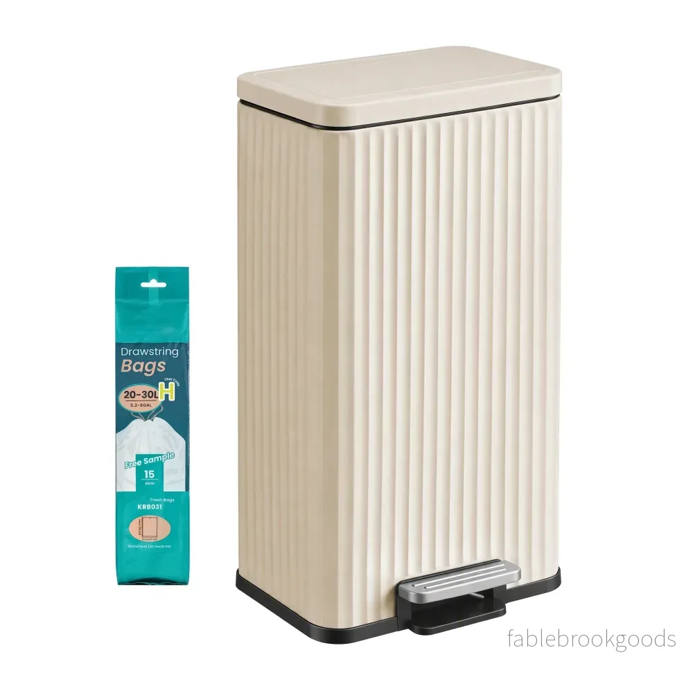 Pedaalemmer – Met Softclose-deksel en Uitneembare Binnenemmer – Beige – 33,6 x 29,8 x 59,5 cm Pedaalemmer – Met Softclose-deksel en Uitneembare Binnenemmer – Beige – 33,6 x 29,8 x 59,5 cm