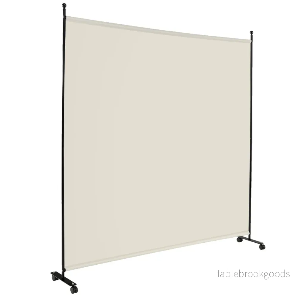 Enkelrumsavdelare – med en panel bred sekretessskärm – 184 x 30 x 184 cm – Beige