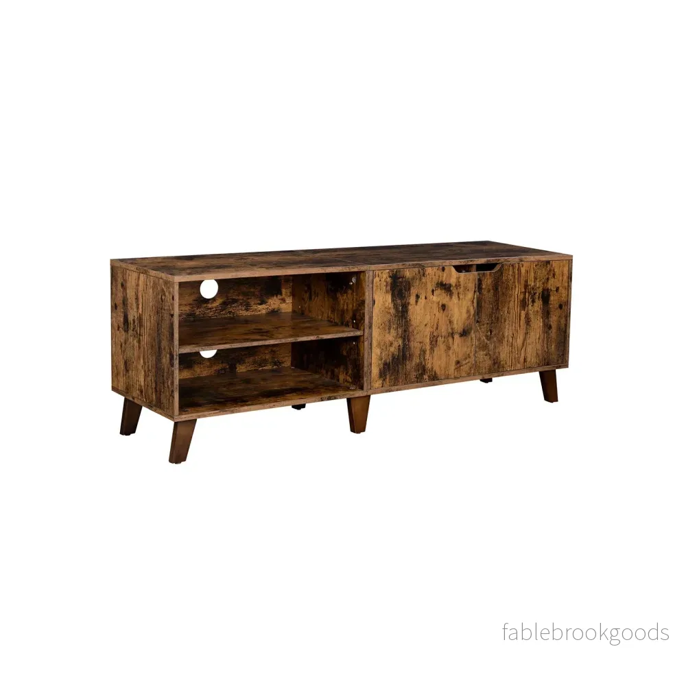 TV-skåp – Justerbara hyllor – Vintage brun