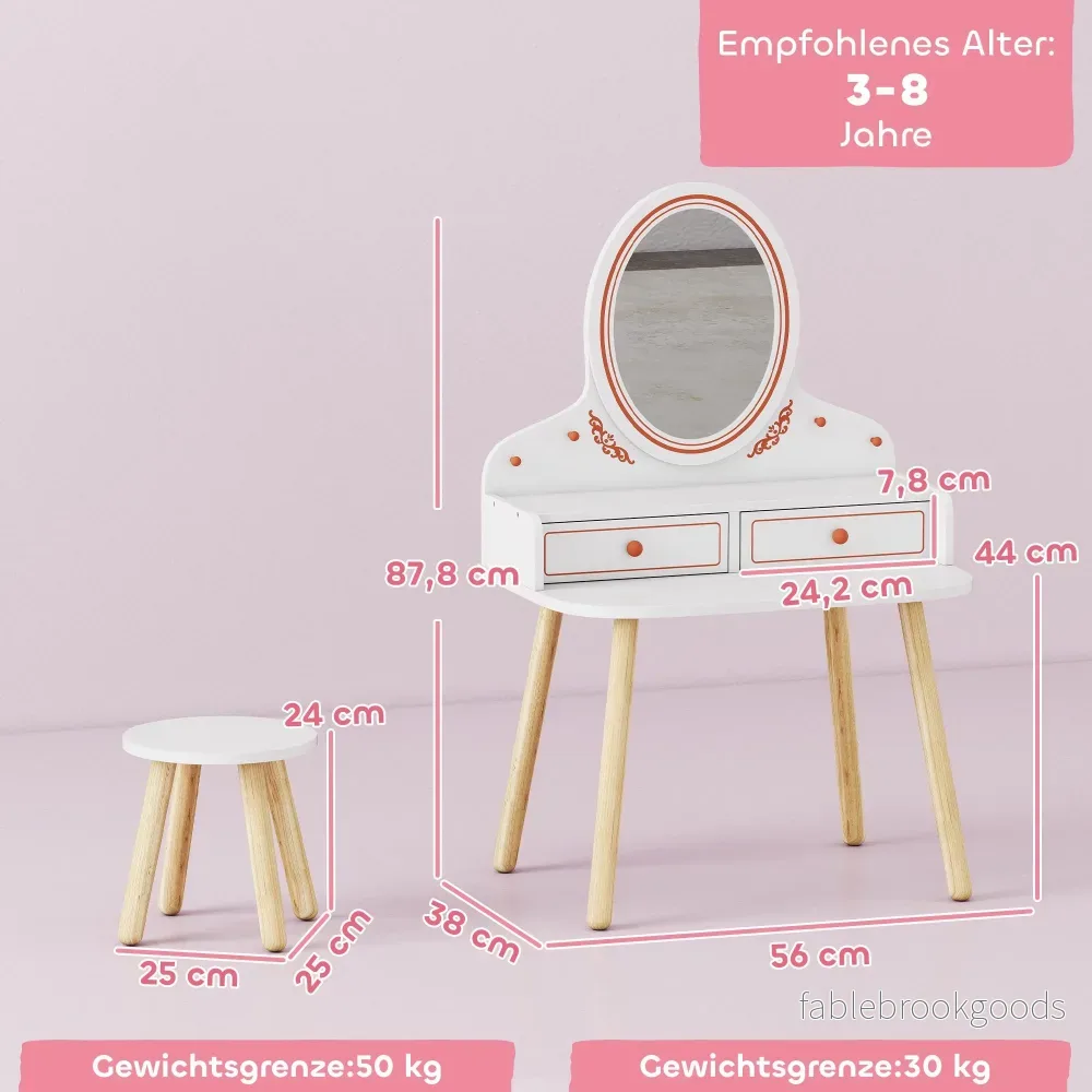 Barnmöbelset med pall, spegel och förvaring - Bild 3