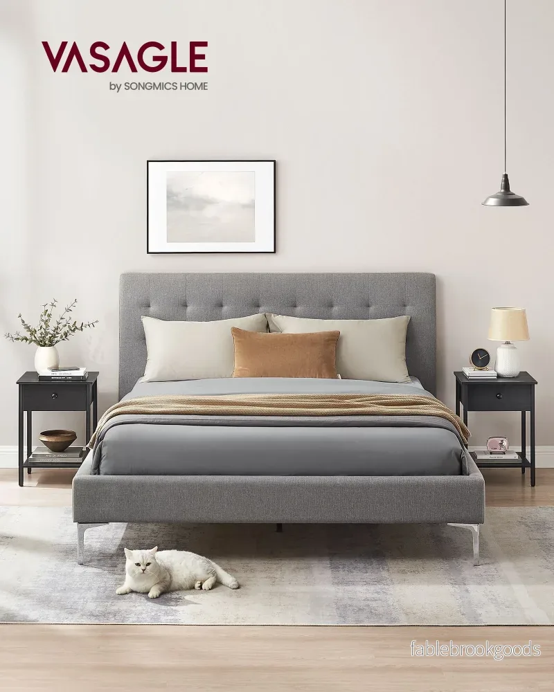 Nachtkastje - Set van 2 - Met Lade en Plank - Industrieel Design - Ebbenzwart - Bild 2