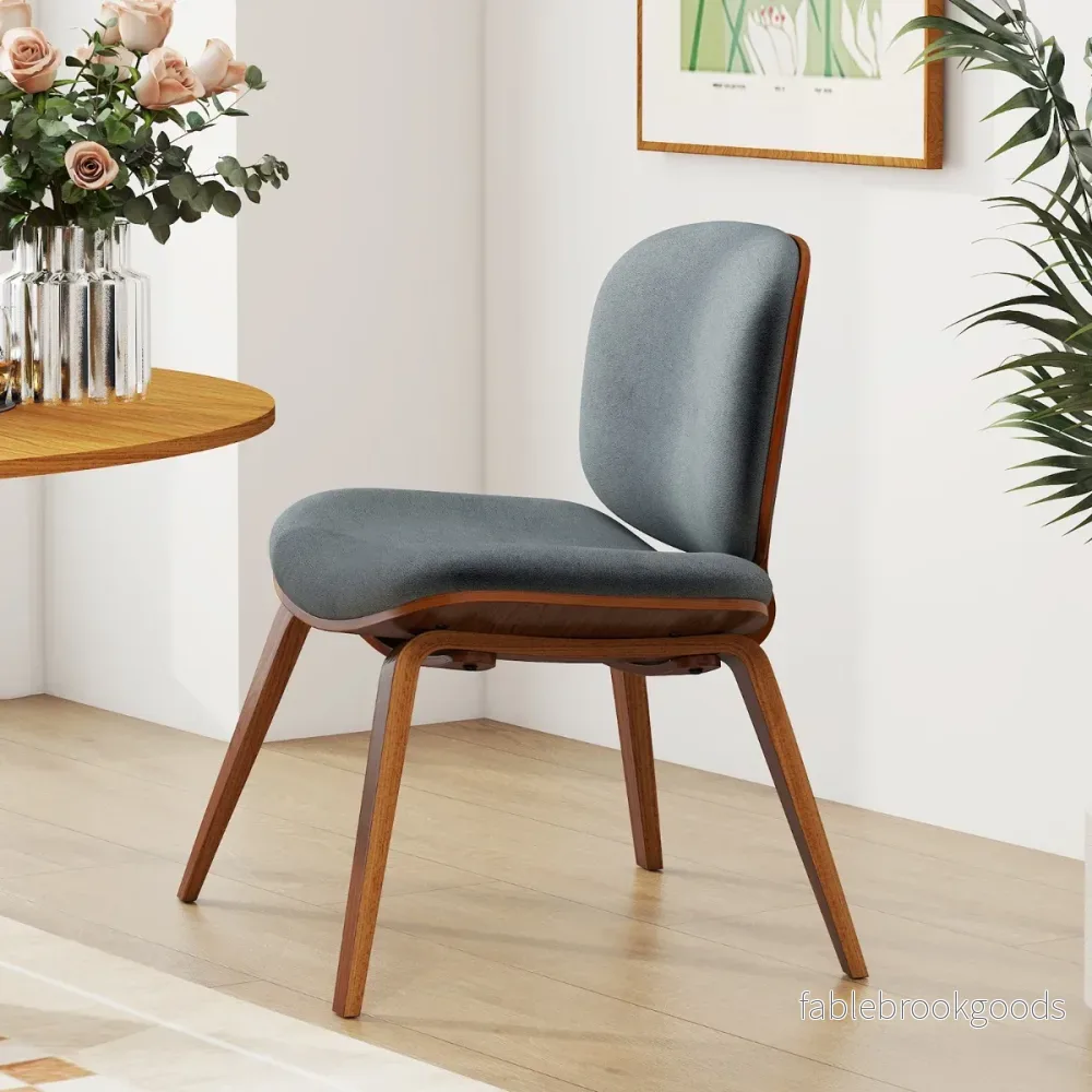 Modern – accentstol med ryggstöd och vadderad sits, platsbesparande loungestol, – . – Mörkgrå - Bild 3