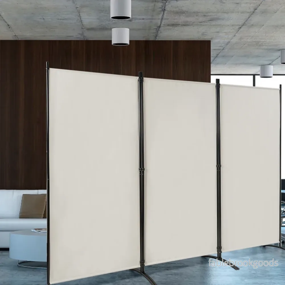 panels – rumsavdelare med justerbara glasunderlägg och robusta gångjärn stålbas – 3 – Beige - Bild 3