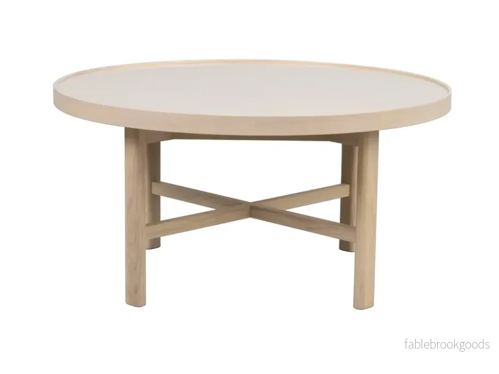 Marsden – Soffbord Beige/vitpigmenterad 90cm