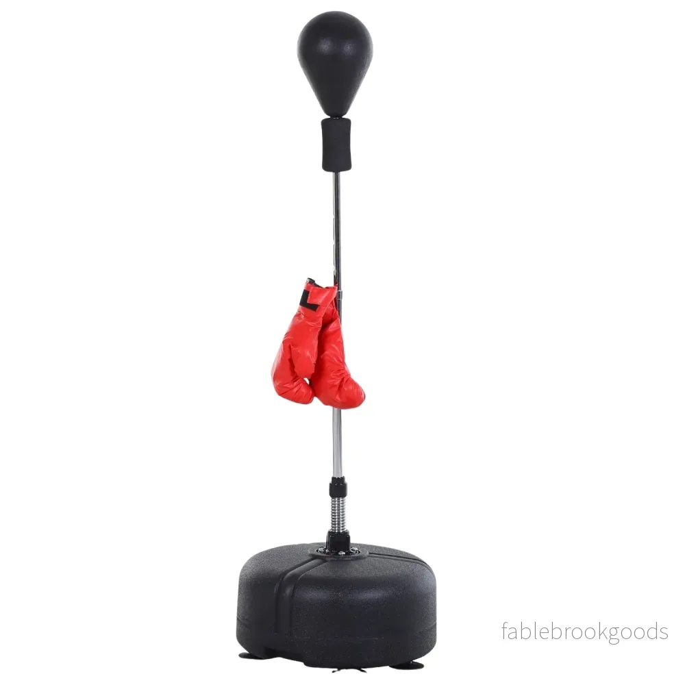 Justerbart stansbollsställ med handskar, 136-154 cm – Svart