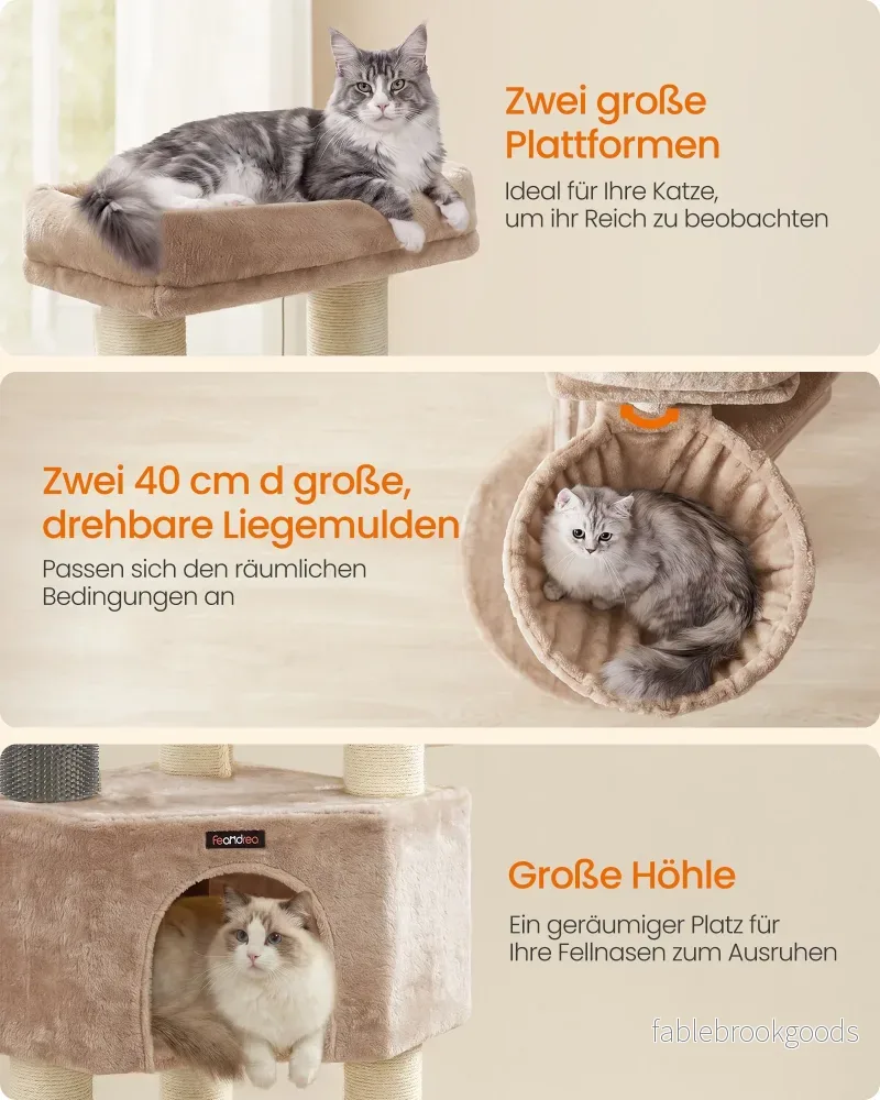 Krabpaal - 160 cm - Zelfverwarmende Deken - Voor Grote Katten - Beige - Bild 3