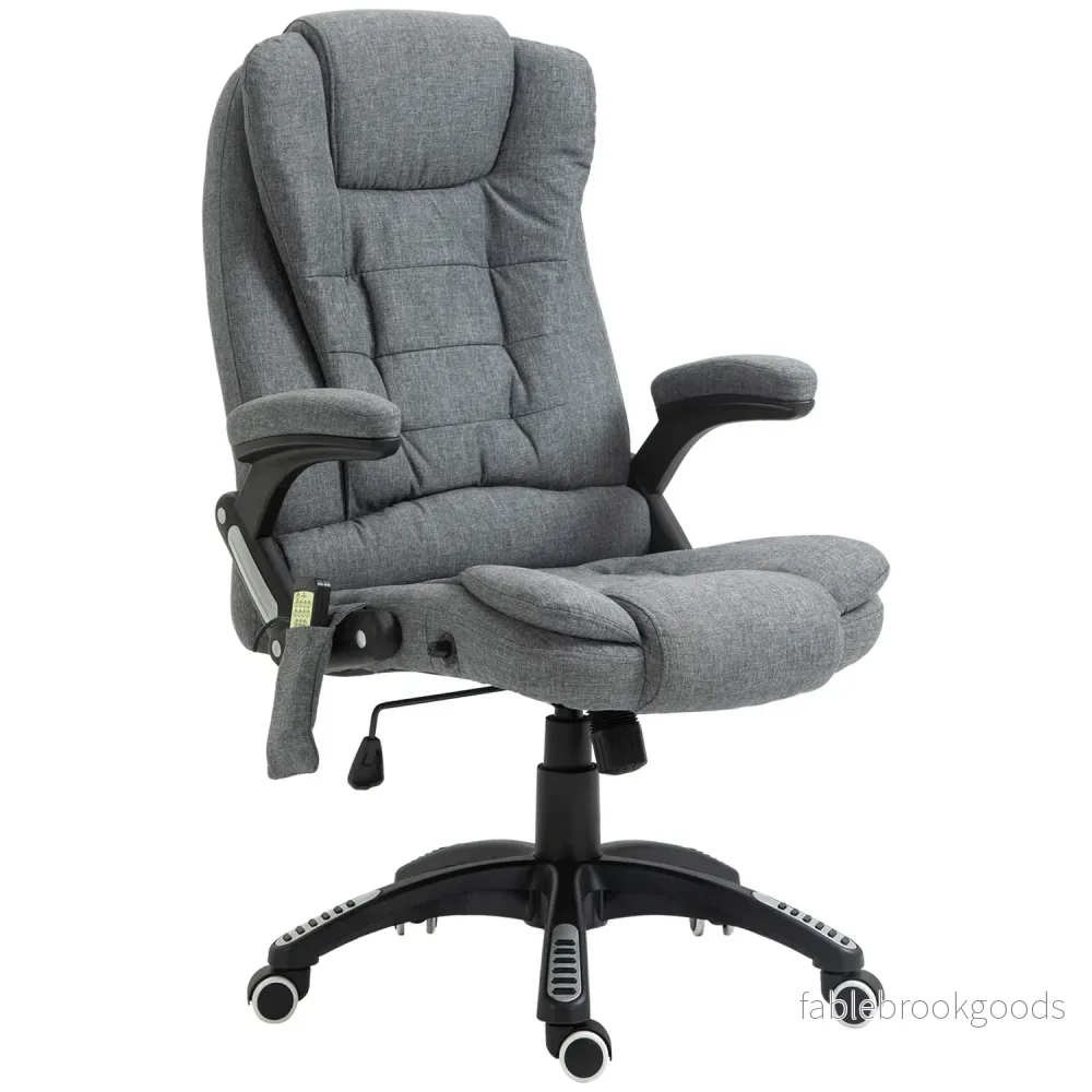 Ergonomisk massagestol, höjdjusterbar, grå, 67x74x116-126 cm