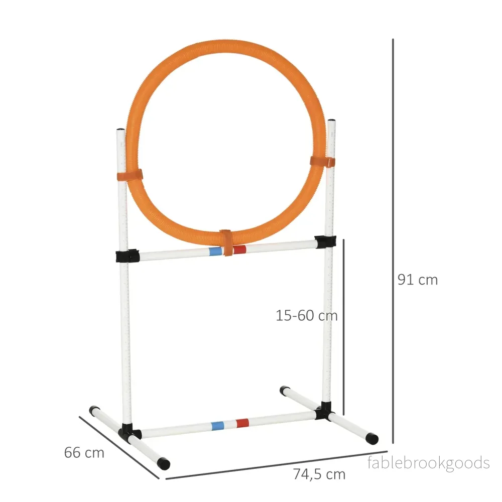Hund Agility Training Hoppa Ring, Portabel, Vit/Orange - Bild 3