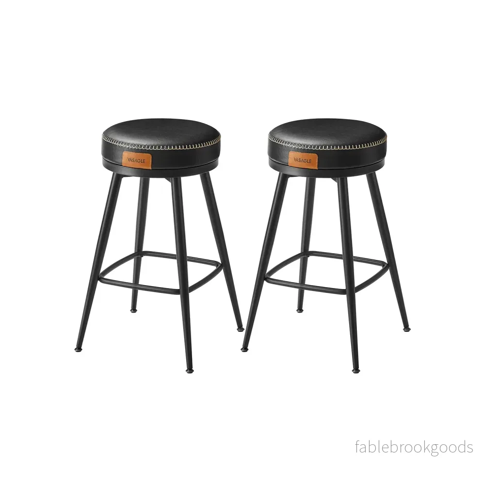 Barstol Set om 2 – 65 cm Hög – Bläcksvart Barstol Set om 2 – 65 cm Hög – Bläcksvart