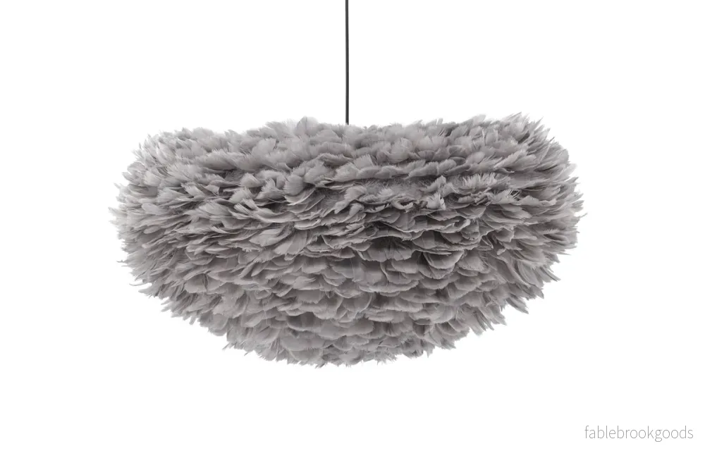 Nicola Taklampa Grå Ø75 cm – Fjäderlampa E27 | Venture Home - Bild 2
