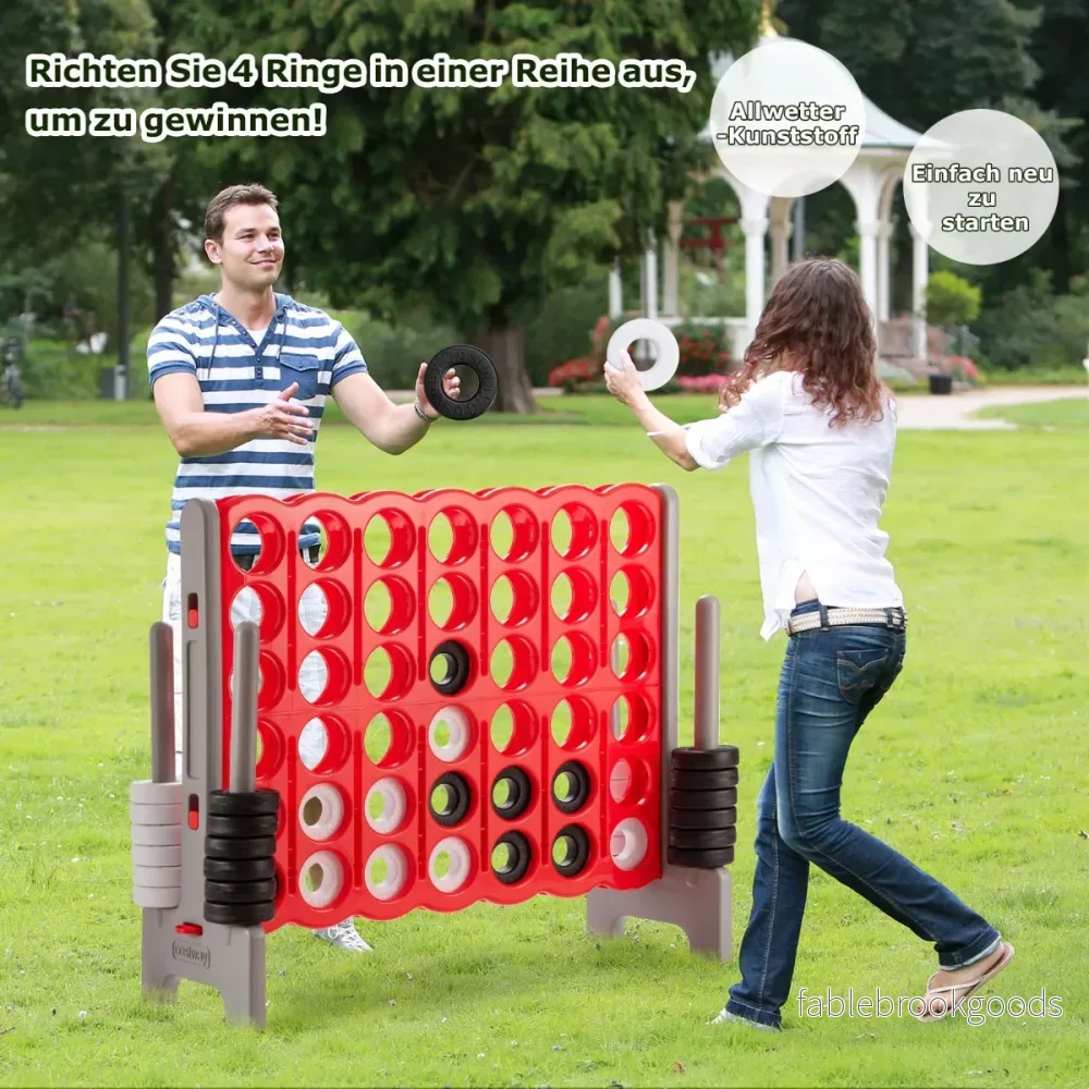 Jättespel – i rad radspelbräde med jumboringar och snabbreglage – 4 104 cm – Grå - Bild 3