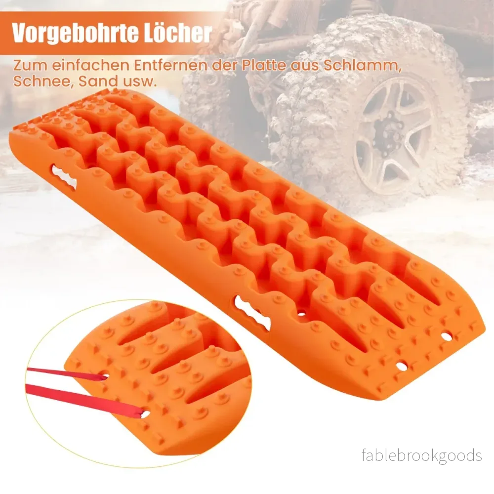 stycken – starthjälp sandplattor terrängdäckstege för sand/lera/snö – 2 107 x 31 x 7 cm – Orange - Bild 3